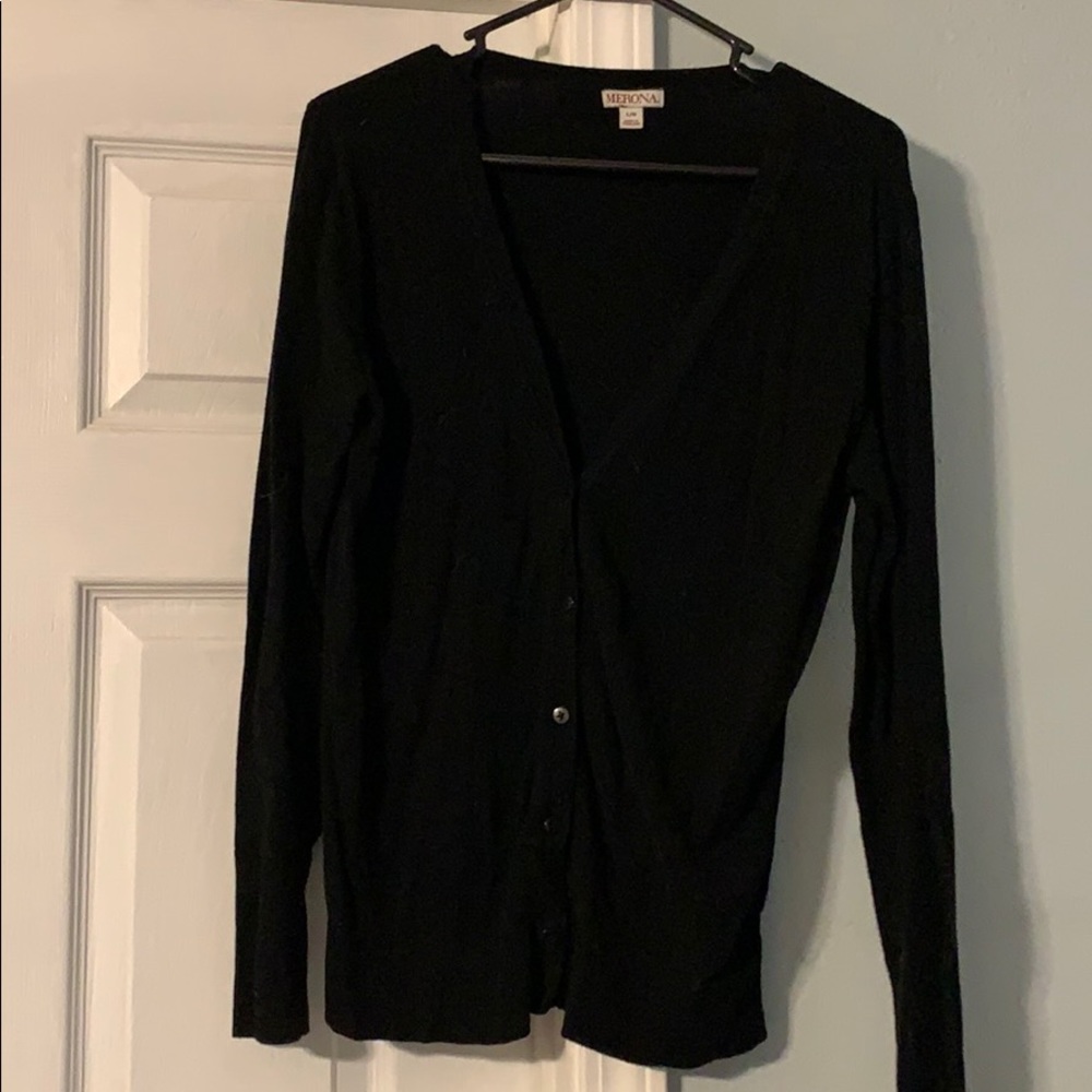 Merona black button down sweater
